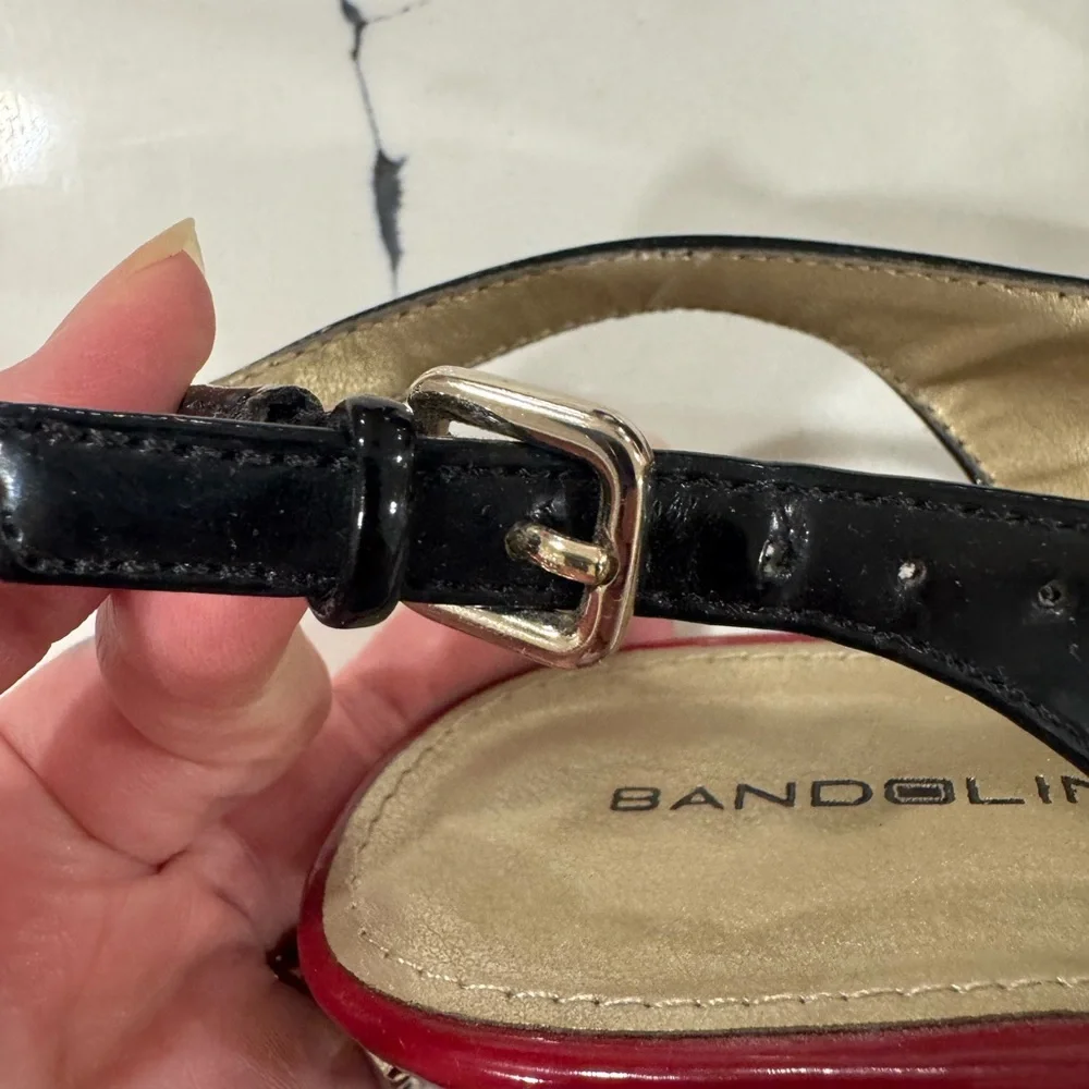 Bandolino Black, Red, and Cream Slingback Heels women’s size 8 - Picture 10 of 15